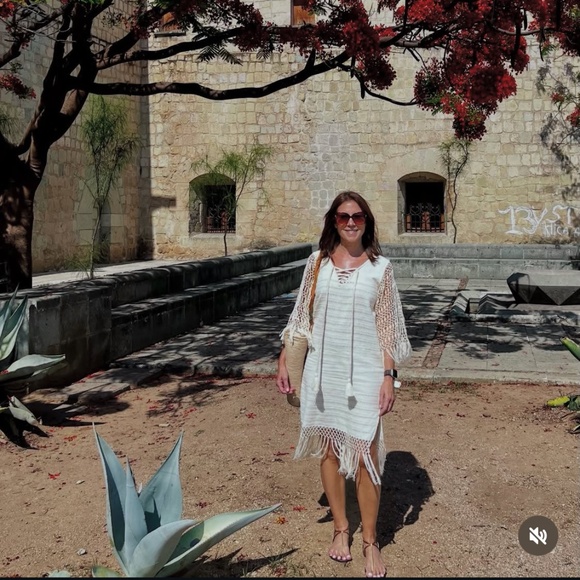 Jaline 100% Cotton Artisan Summer Boho Makrame Handwoven Beachwear Dress Size S - Picture 2 of 11